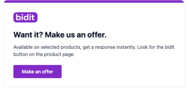Bidit email snippet preview